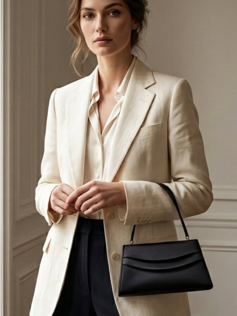 Icing Black Sateen Evening Bag Purse